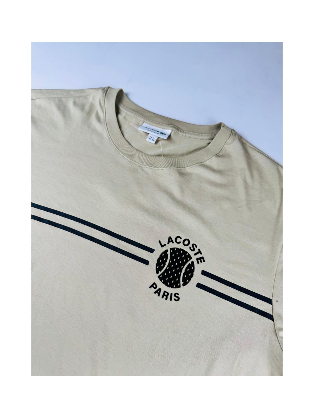 Camiseta Lacoste - Bege - SP GRIFES - Camisetas Importadas no Atacado