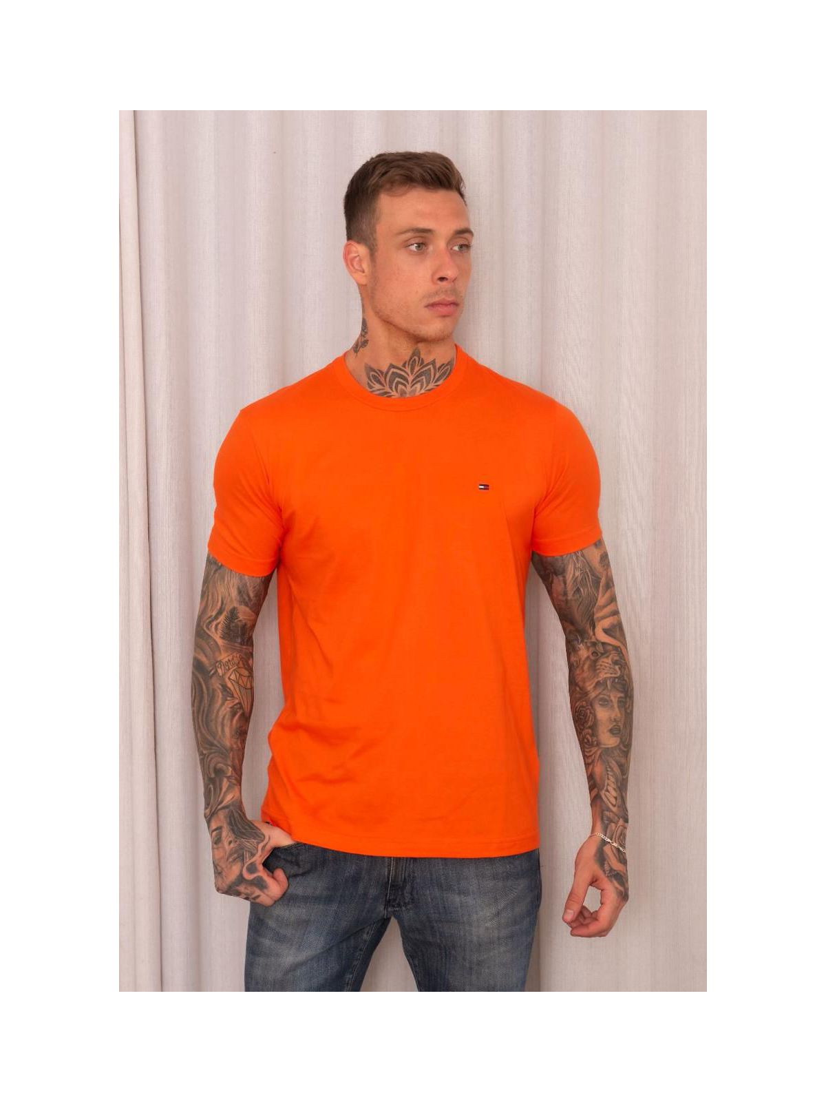 Camiseta Tommy Hilfiger - Laranja - SP GRIFES - Camisetas Importadas no Atacado