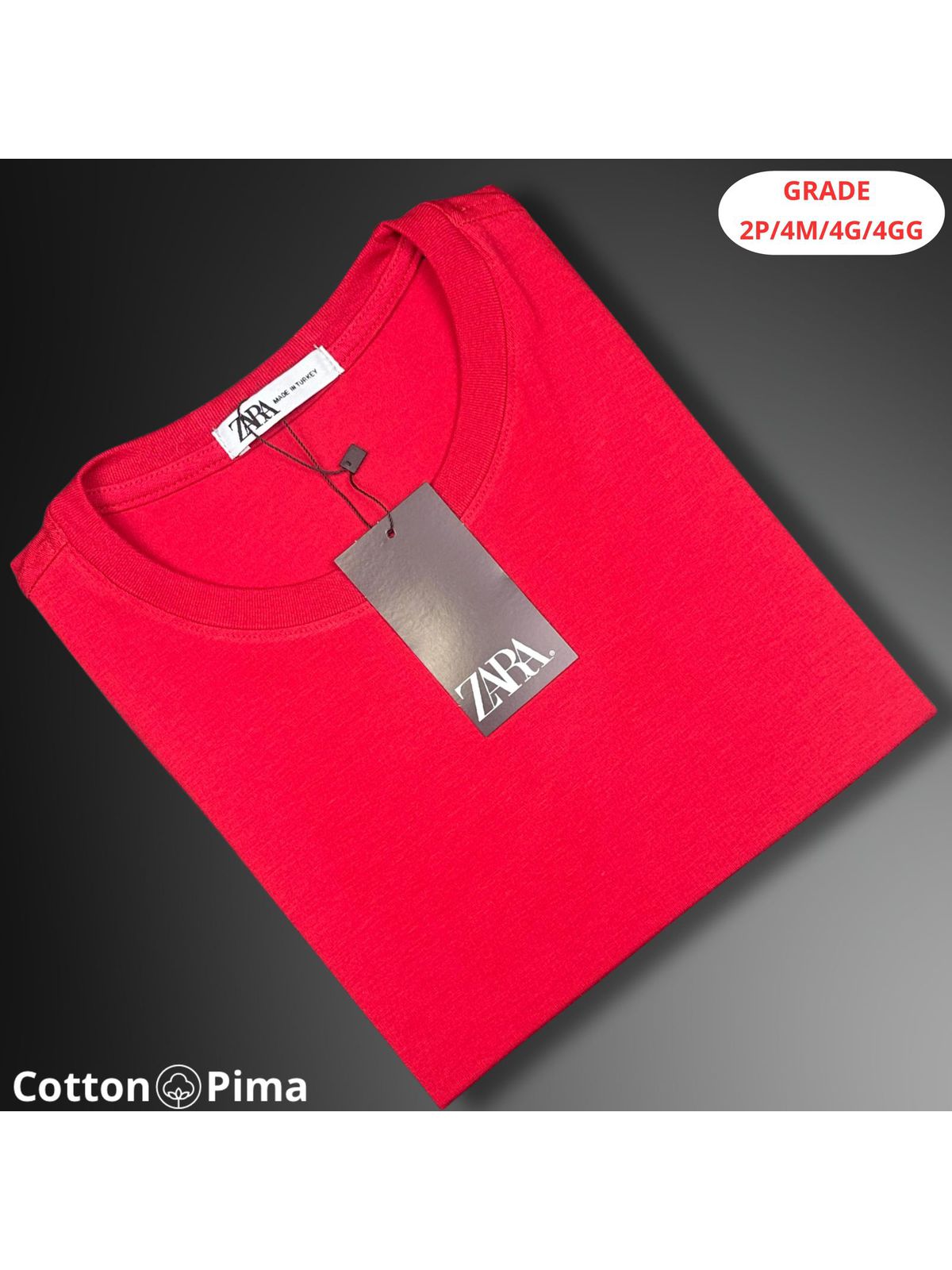 CAMISETA ZARA NACIONAL - VERMELHA - SP GRIFES - Camisetas Importadas no Atacado