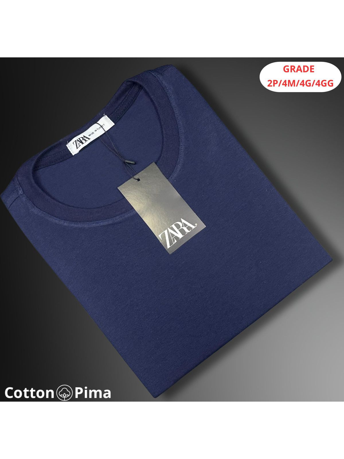 CAMISETA ZARA NACIONAL - MARINHO - SP GRIFES - Camisetas Importadas no Atacado