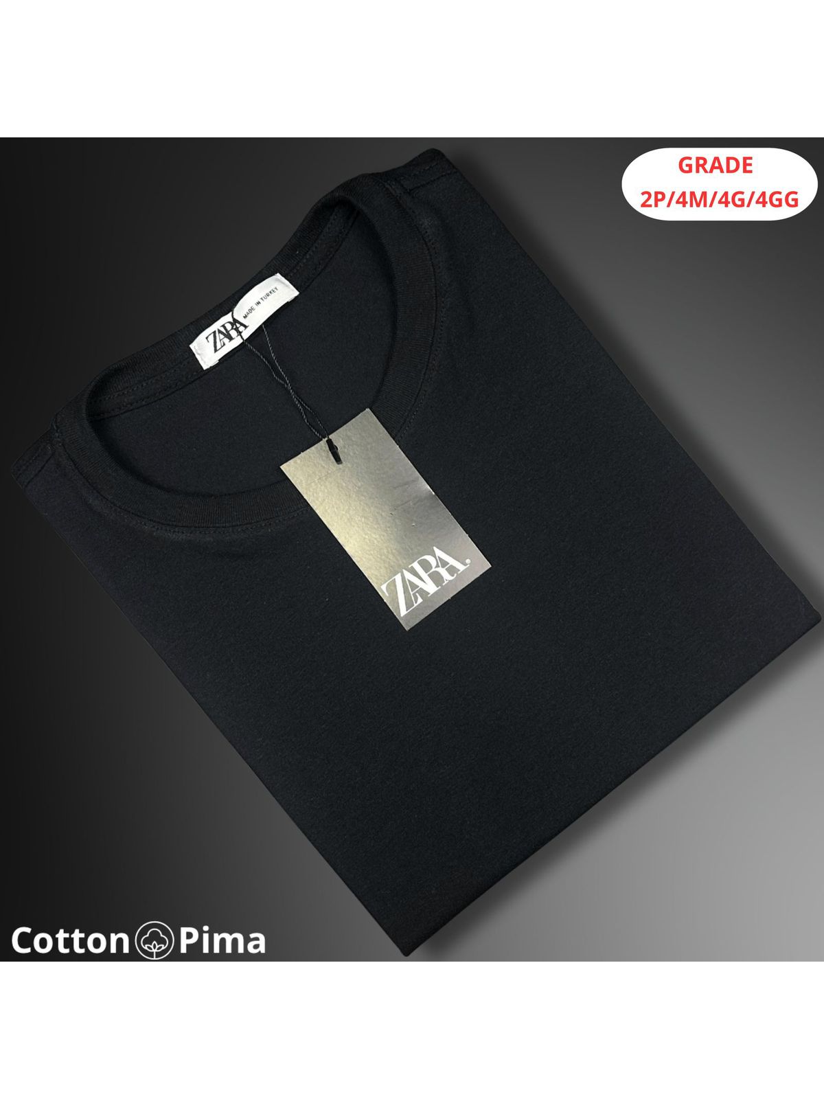 CAMISETA ZARA NACIONAL - PRETA - SP GRIFES - Camisetas Importadas no Atacado