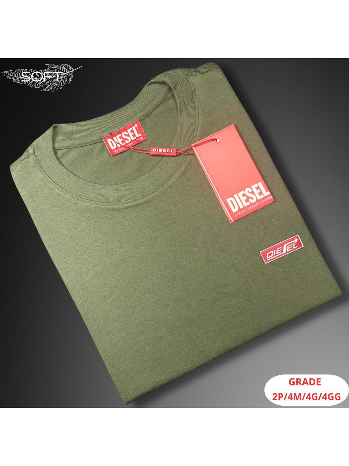 Camiseta Diesel Nacional - Verde musgo - SP GRIFES - Camisetas Importadas no Atacado