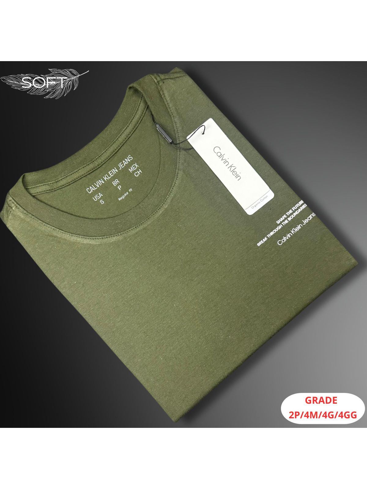 CAMISETA CALVIN KLEIN NACIONAL - VERDE MUSGO - SP GRIFES - Camisetas Importadas no Atacado