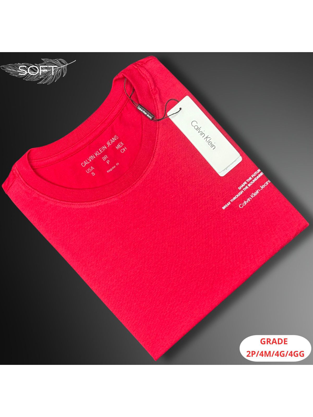CAMISETA CALVIN KLEIN NACIONAL - VERMELHO - SP GRIFES - Camisetas Importadas no Atacado