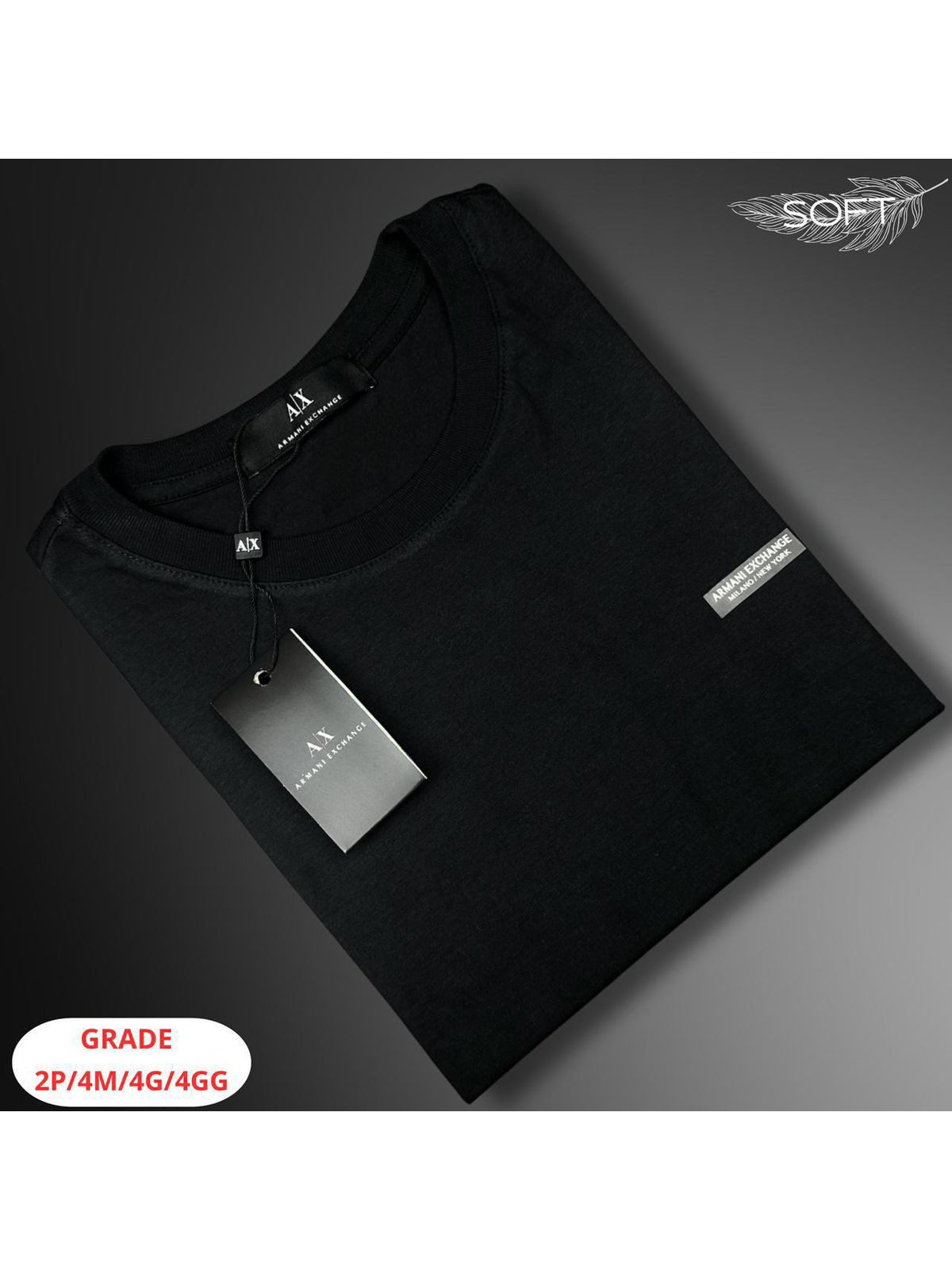 Camiseta Armani Nacional - Preta - SP GRIFES - Camisetas Importadas no Atacado