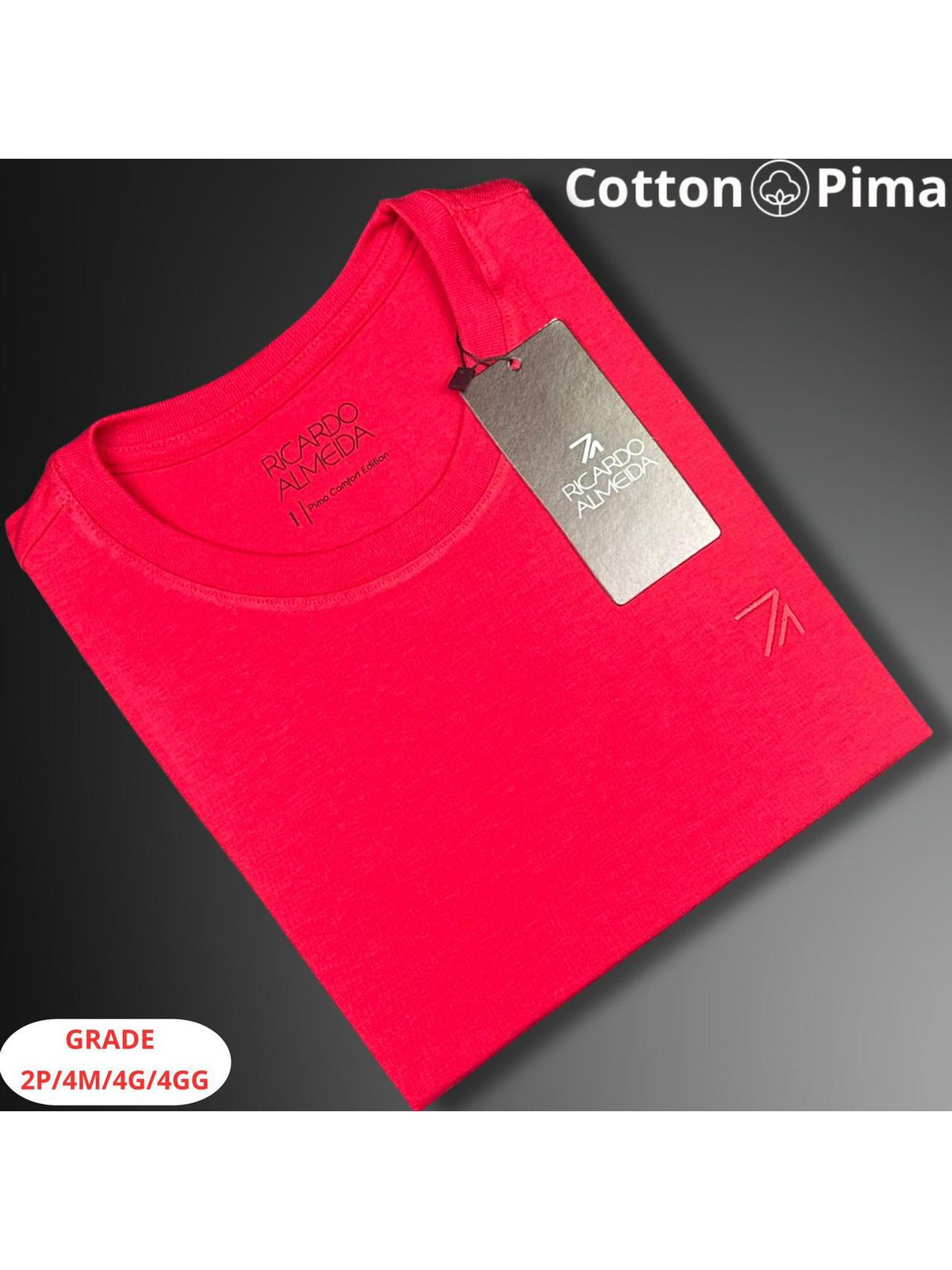 CAMISETA RICARDO ALMEIDA NACIONAL - VERMELHO - SP GRIFES - Camisetas Importadas no Atacado