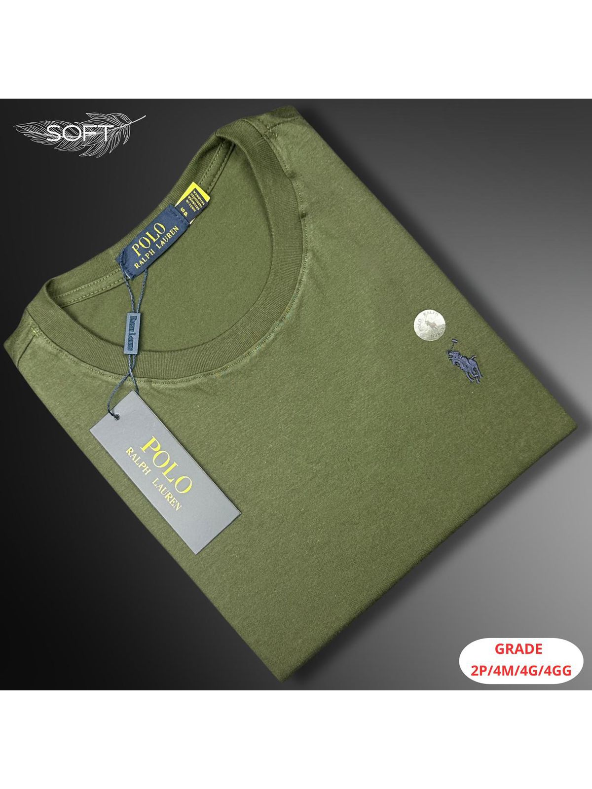 CAMISETA RALPH LAUREN NACIONAL - VERDE MUSGO - SP GRIFES - Camisetas Importadas no Atacado