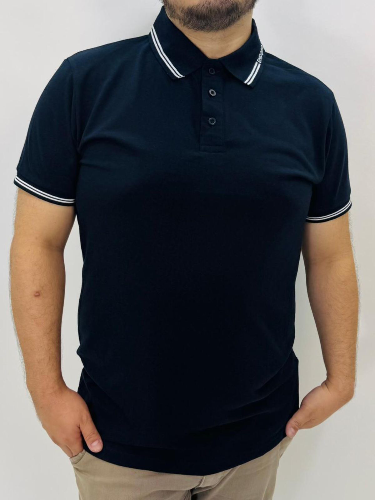 GOLA POLO EMPÓRIO ARMANI - PRETO - SP GRIFES - Camisetas Importadas no Atacado