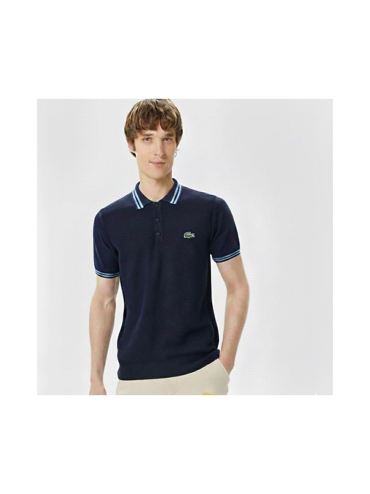 GOLA POLO TRICÔ LACOSTE - MARINHO - SP GRIFES - Camisetas Importadas no Atacado