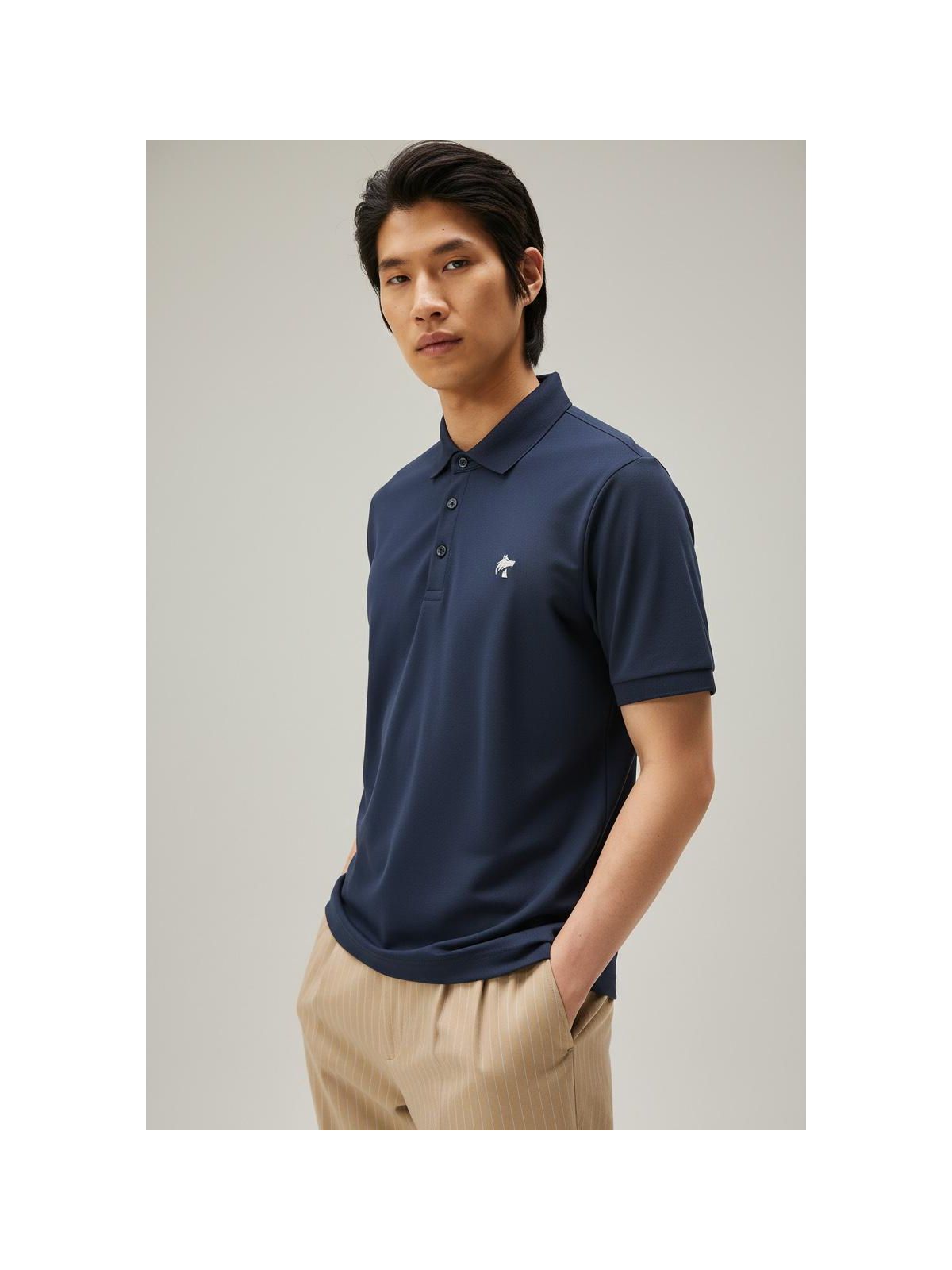 GOLA POLO MARTINE LORENZO - MARINHO - SP GRIFES - Camisetas Importadas no Atacado