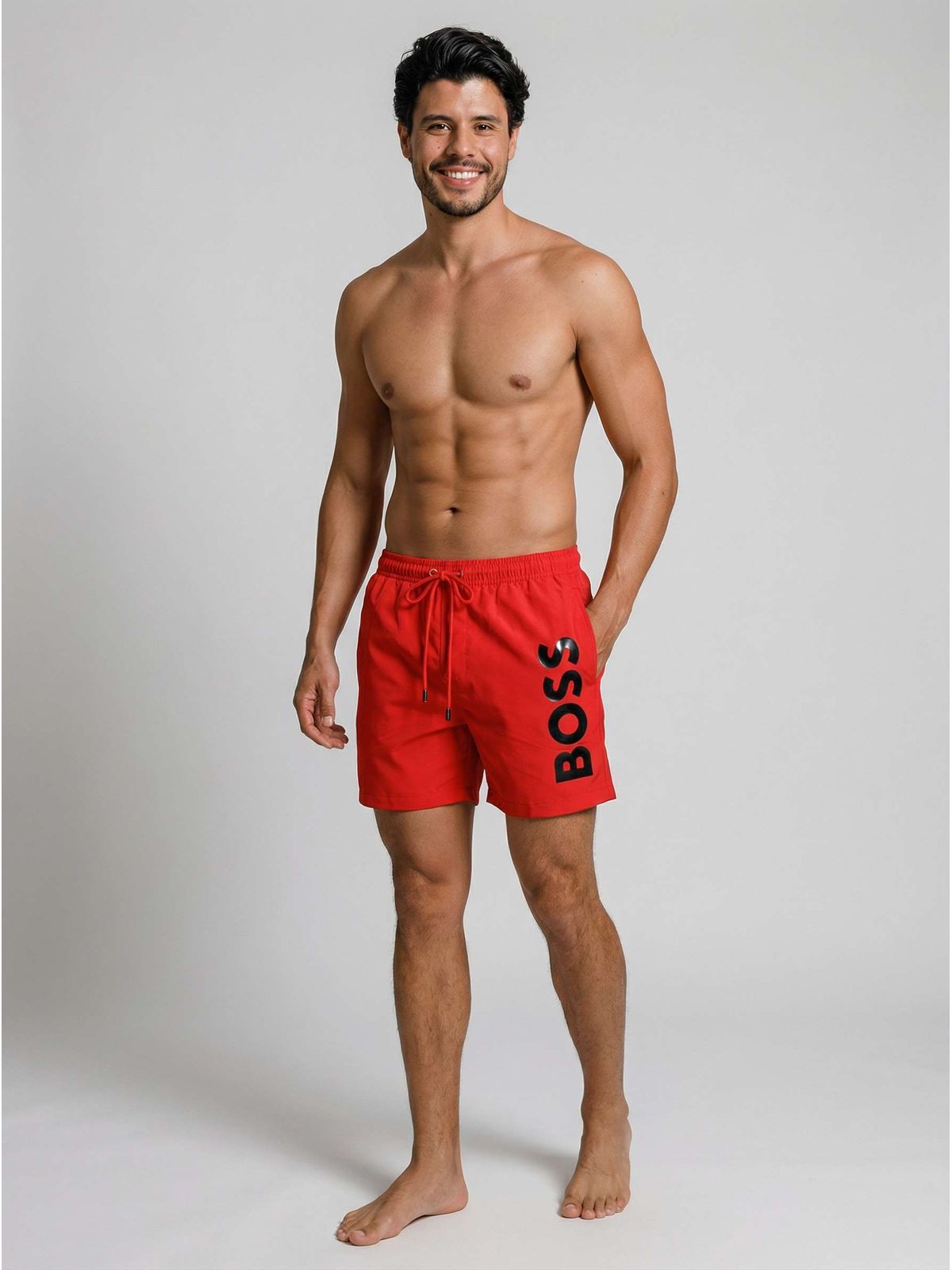 SHORT HUGO BOSS - VERMELHO - SP GRIFES - Camisetas Importadas no Atacado