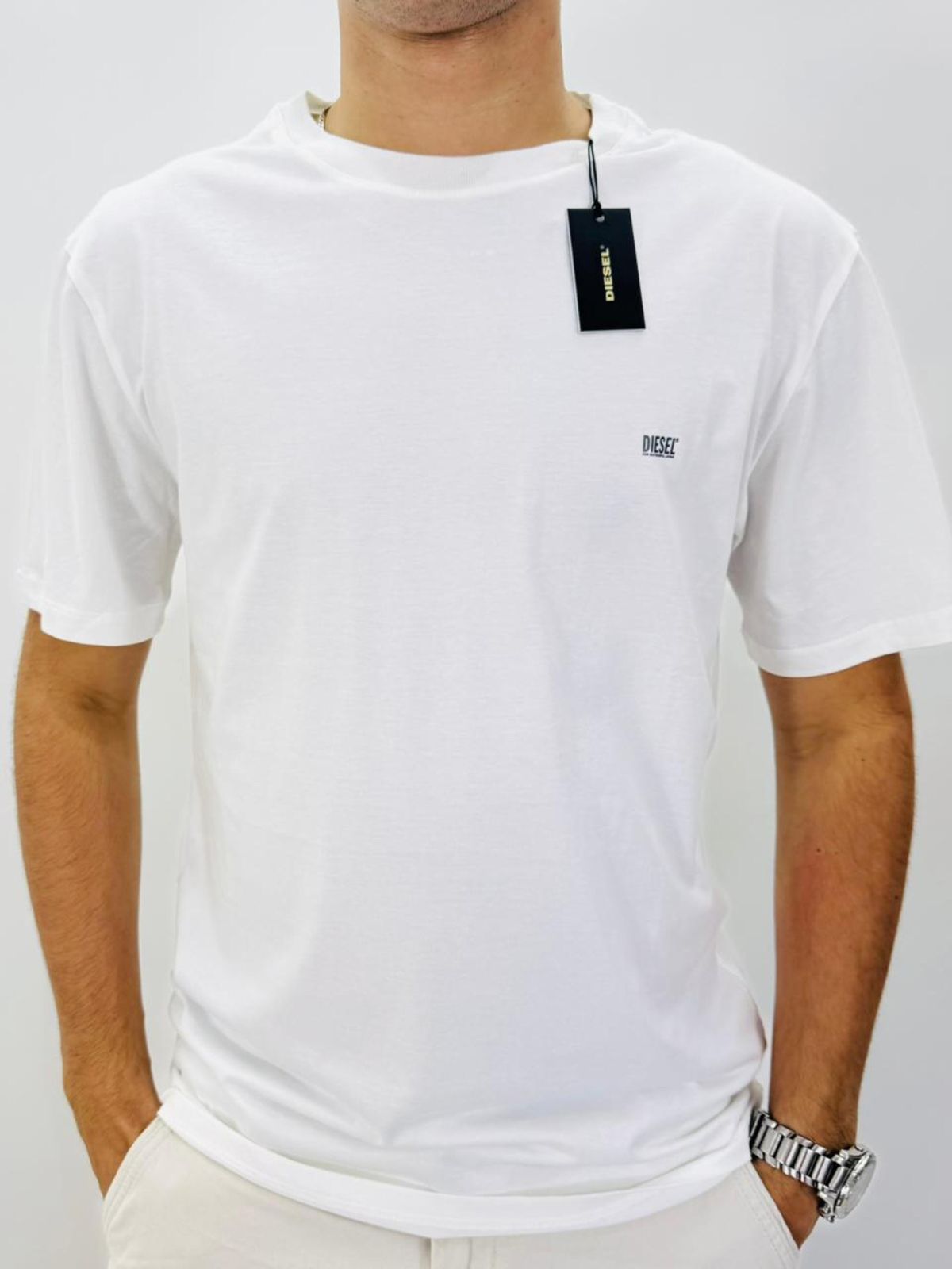 Camiseta Diesel - Branco - SP GRIFES - Camisetas Importadas no Atacado