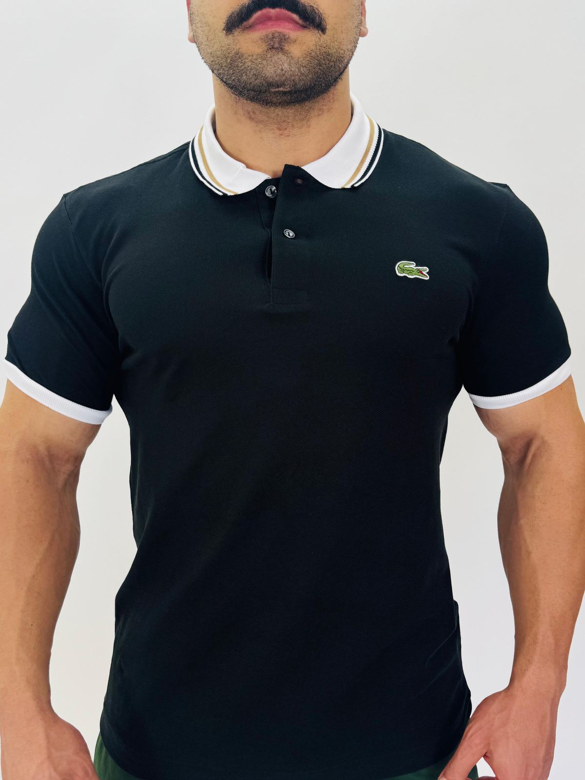 Gola Polo Lacoste Diferenciada Importada -Preta Go... - SP GRIFES - Camisetas Importadas no Atacado