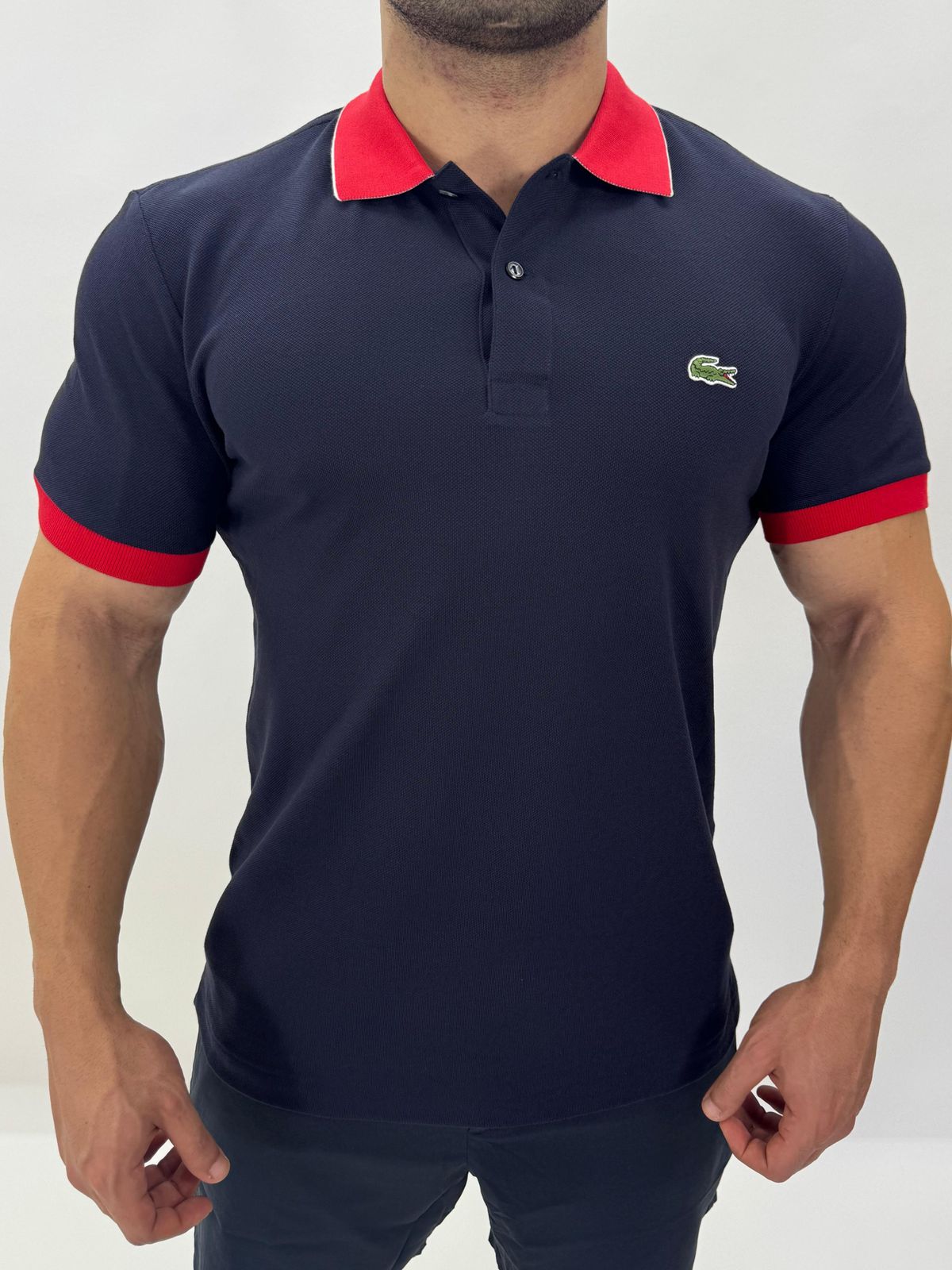 Gola Polo Lacoste Diferenciada Importada - Azul Ma... - SP GRIFES - Camisetas Importadas no Atacado