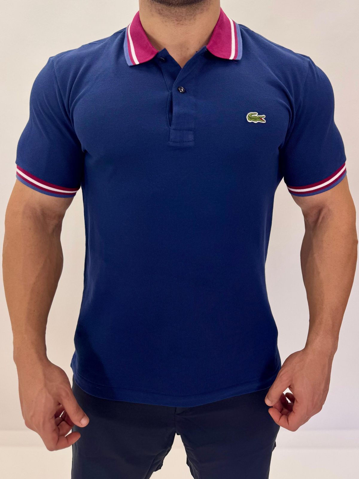 Gola Polo Lacoste Diferenciada Importada - Azul Ma... - SP GRIFES - Camisetas Importadas no Atacado