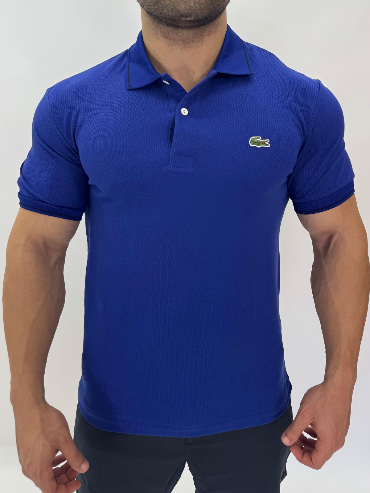 Gola Polo Lacoste Diferenciada Importada - Azul ro... - SP GRIFES - Camisetas Importadas no Atacado
