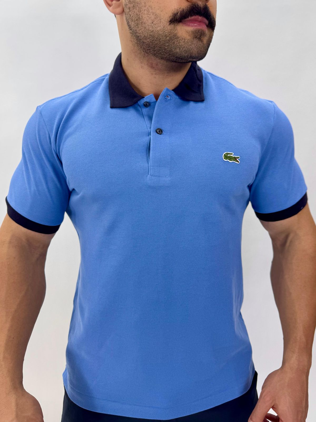 Gola Polo Lacoste Diferenciada Importada - Azul cl... - SP GRIFES - Camisetas Importadas no Atacado