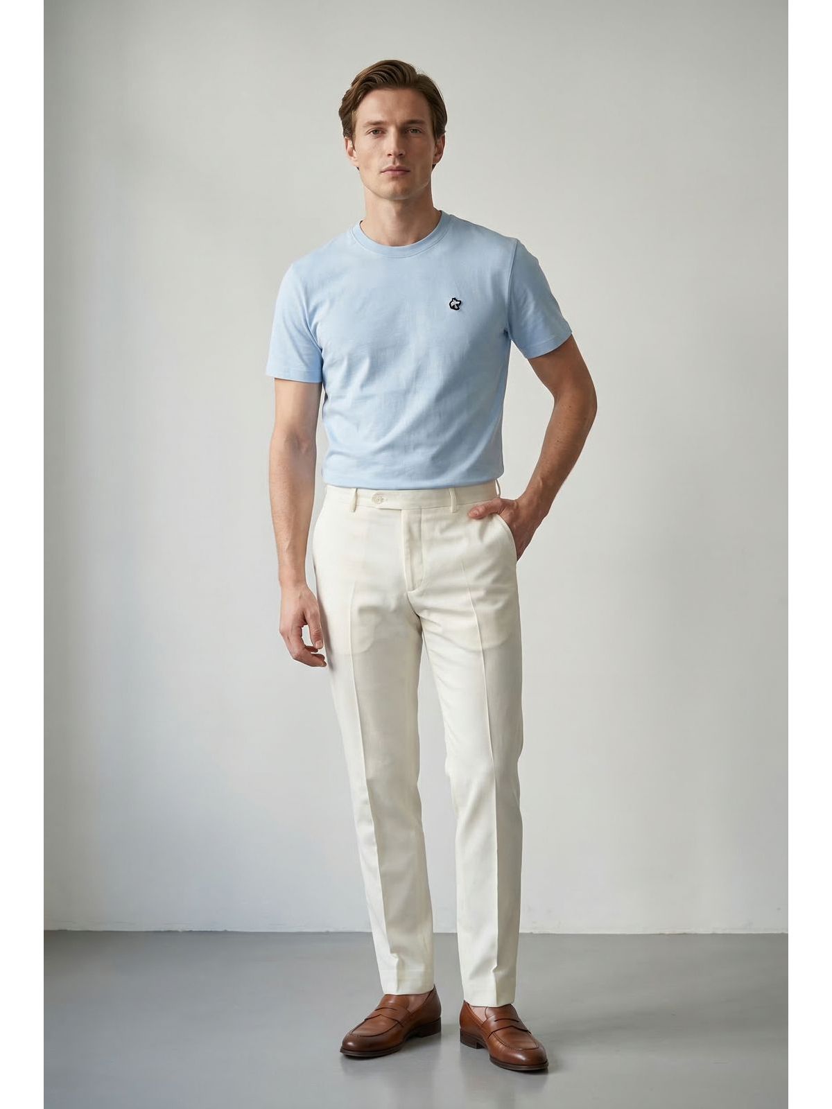 CAMISETA MARTINE LORENZO - AZUL CLARO - SP GRIFES - Camisetas Importadas no Atacado