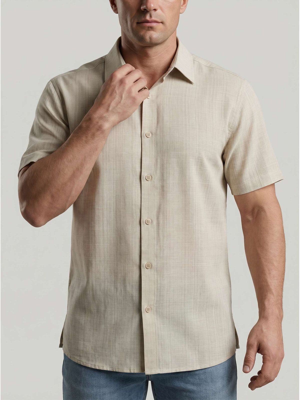 CAMISA SOCIAL BARI MARTINE LORENZO - OFF WHITE - SP GRIFES - Camisetas Importadas no Atacado