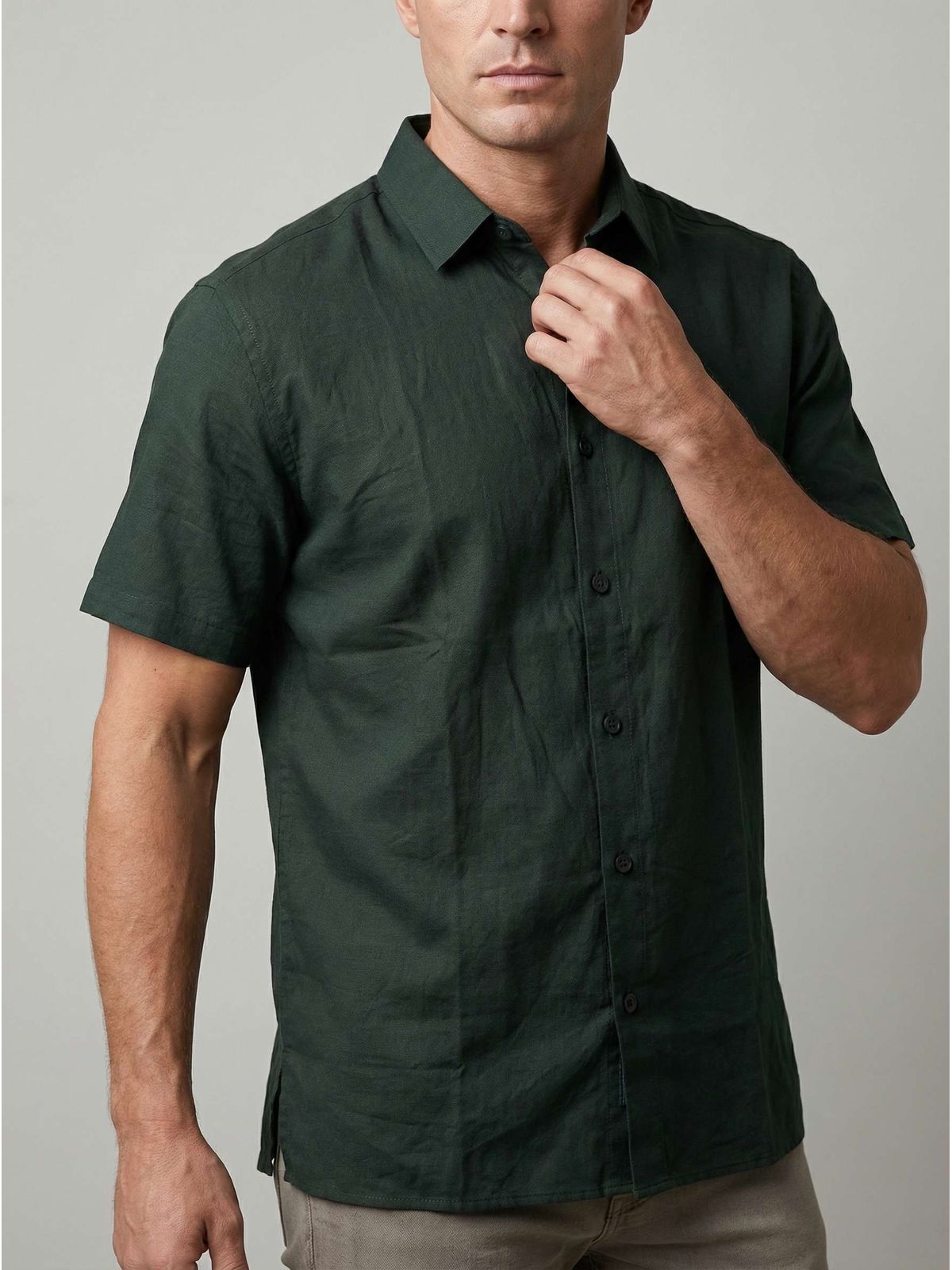 CAMISA SOCIAL BARI MARTINE LORENZO - VERDE - SP GRIFES - Camisetas Importadas no Atacado