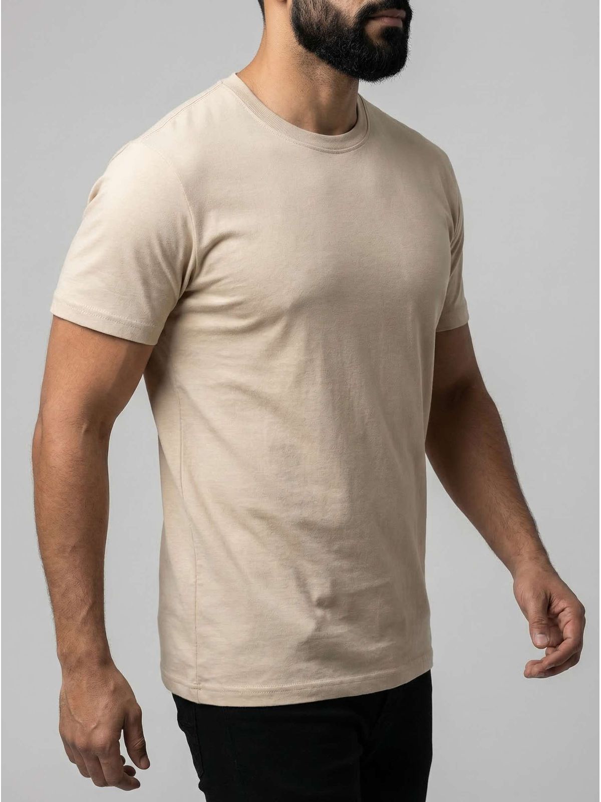 CAMISETA LATINA MARTINE LORENZO - BEGE - SP GRIFES - Camisetas Importadas no Atacado