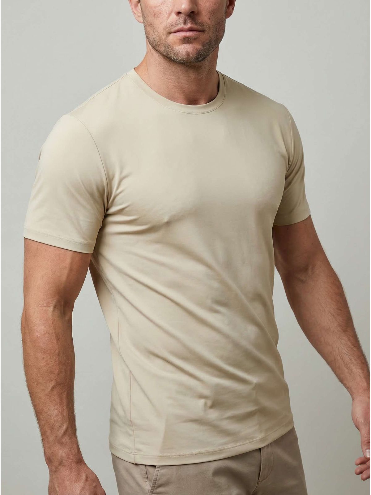 CAMISETA TECH MARTINE LORENZO - BEGE - SP GRIFES - Camisetas Importadas no Atacado