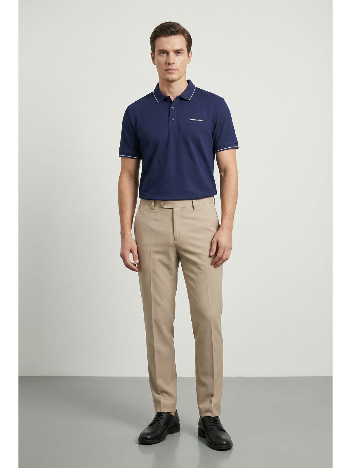 GOLA POLO RIMINI MARTINE LORENZO - MARINHO - SP GRIFES - Camisetas Importadas no Atacado