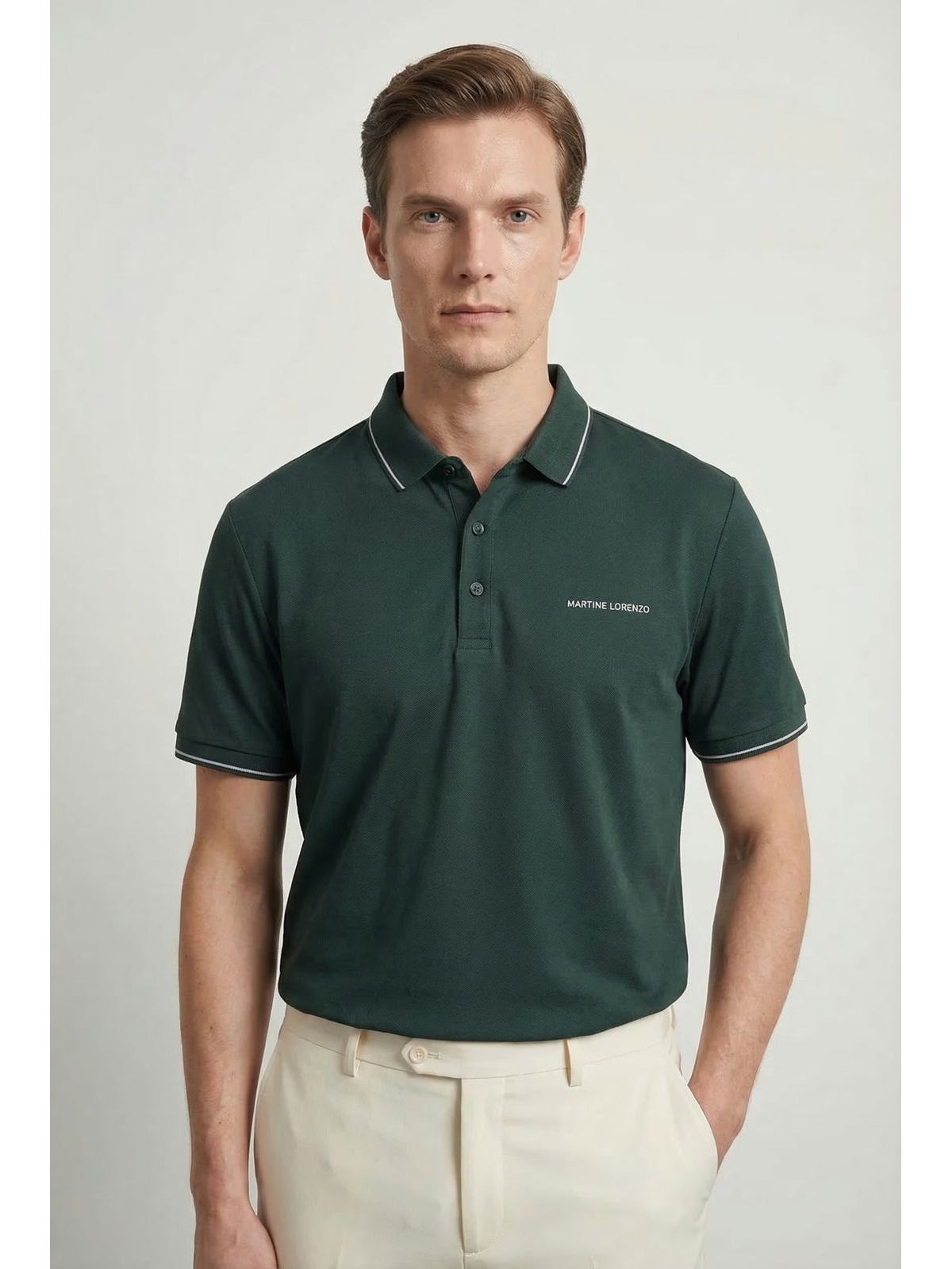 GOLA POLO RIMINI MARTINE LORENZO - VERDE ESCURO - SP GRIFES - Camisetas Importadas no Atacado