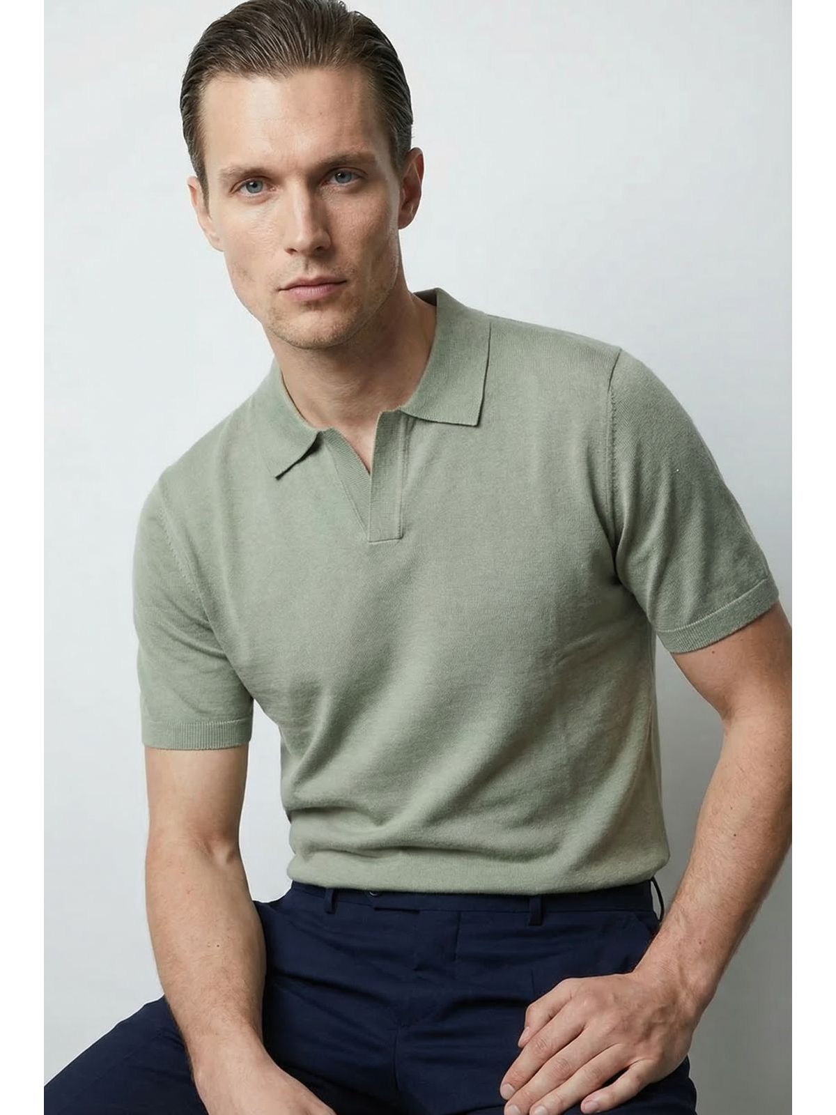 GOLA POLO TRICÔ MARTINE LORENZO - VERDE - SP GRIFES - Camisetas Importadas no Atacado