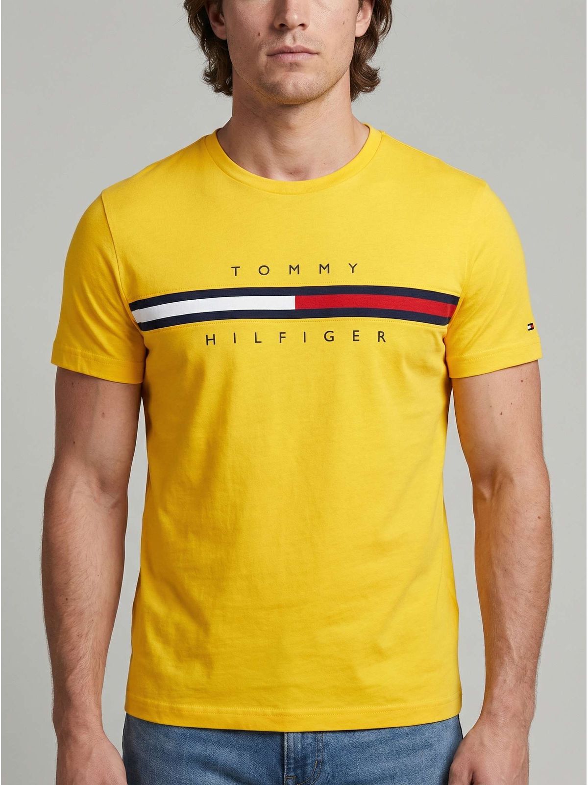 CAMISETA TOMMY HILFIGER - AMARELO - SP GRIFES - Camisetas Importadas no Atacado