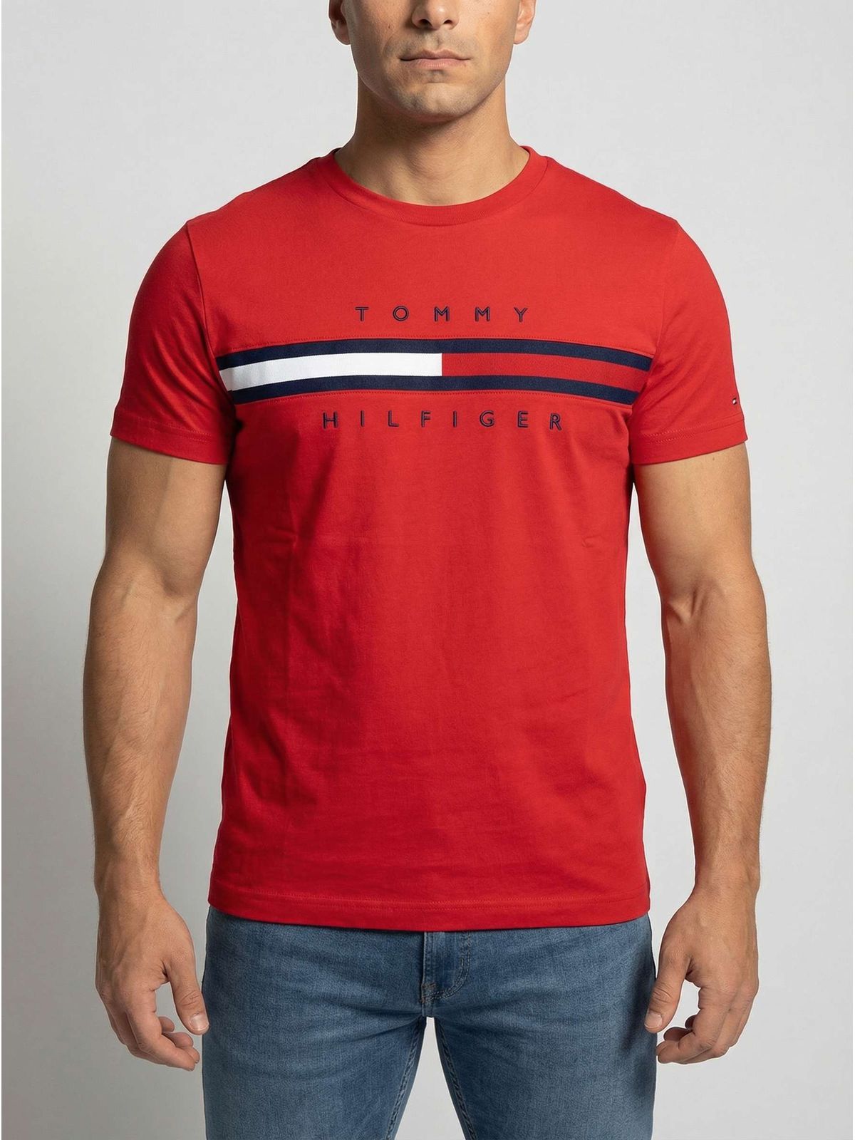 CAMISETA TOMMY HILFIGER - VERMELHO - SP GRIFES - Camisetas Importadas no Atacado