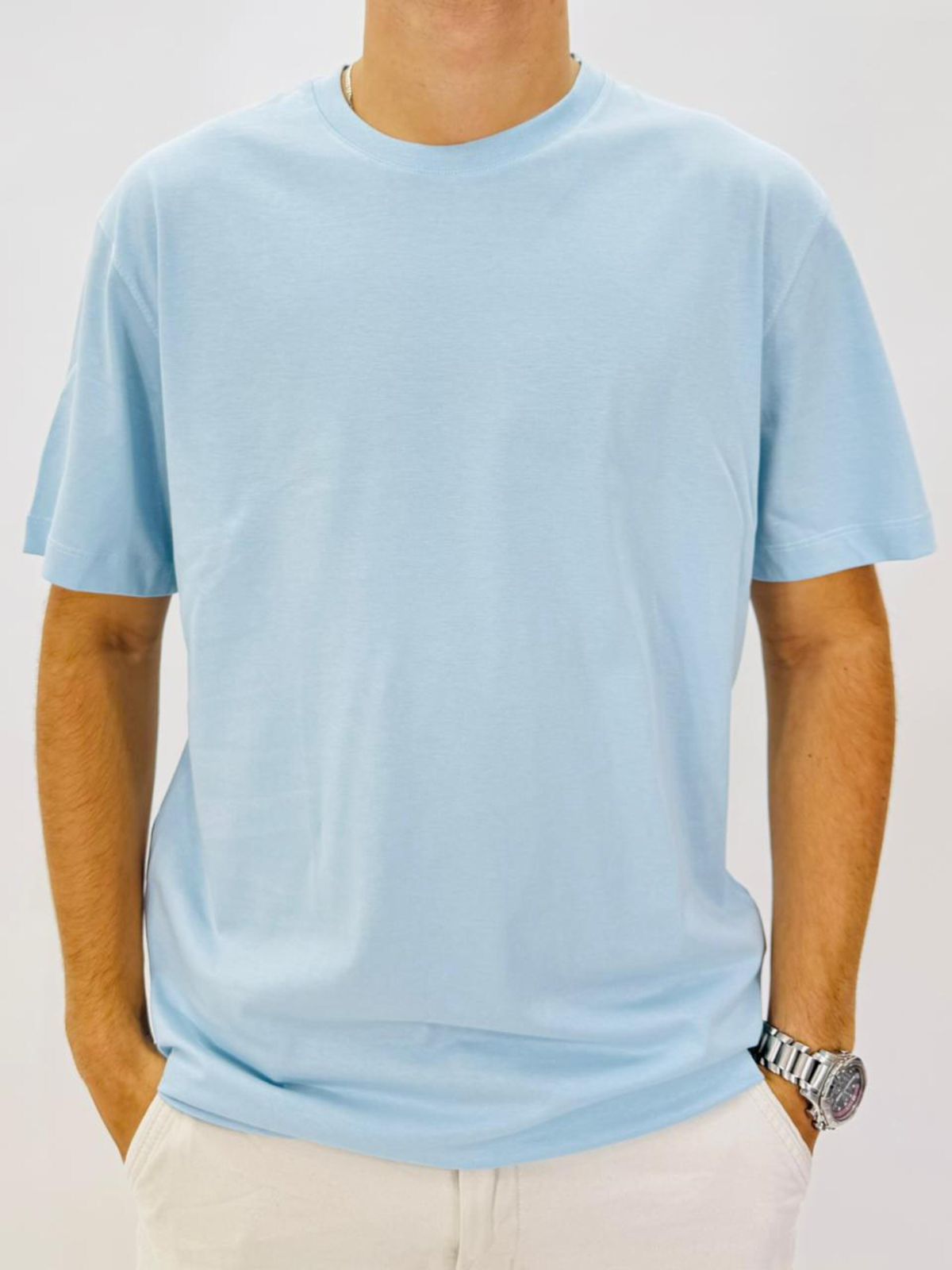 CAMISETA ZARA - AZUL BEBE - SP GRIFES - Camisetas Importadas no Atacado