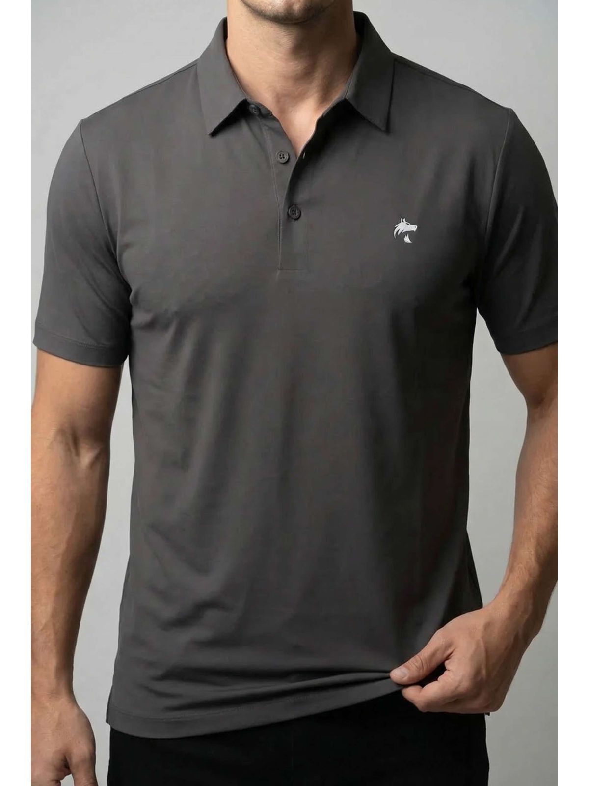 GOLA POLO MARTINE LORENZO- CINZA ESCURO - SP GRIFES - Camisetas Importadas no Atacado