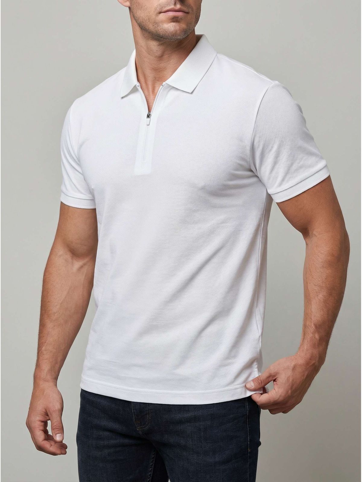 GOLA POLO ZIPER ANDRIA MARTINE LORENZO - SP GRIFES - Camisetas Importadas no Atacado