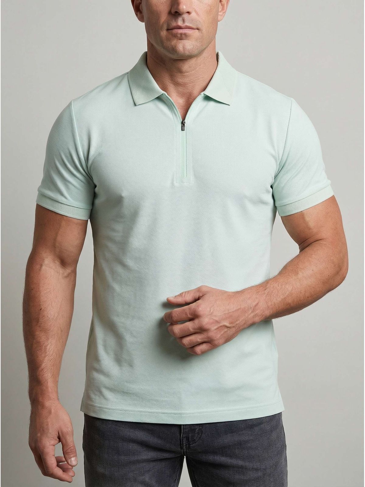 GOLA POLO ZIPER ANDRIA MARTINE LORENZO - SP GRIFES - Camisetas Importadas no Atacado