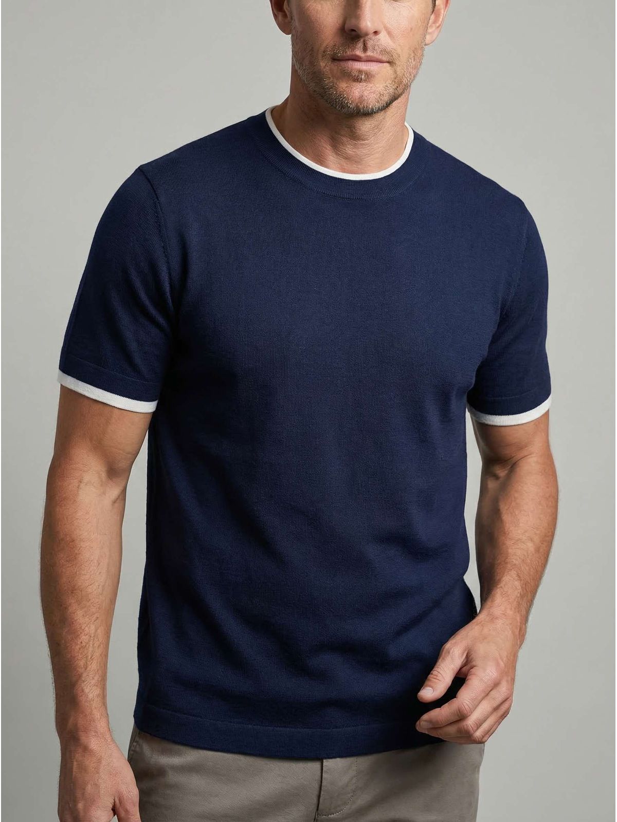 CAMISETA TRICÔ 1 MARTINE LORENZO - MARINHO - SP GRIFES - Camisetas Importadas no Atacado