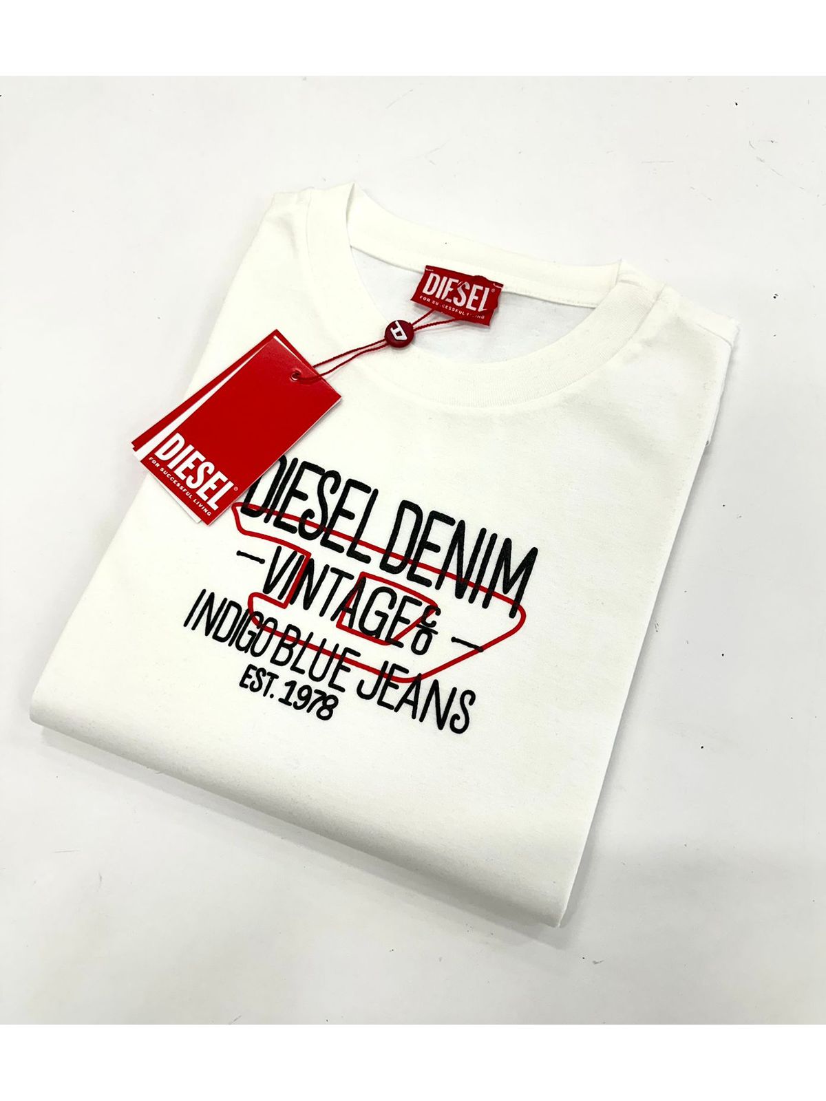 Camiseta Diesel - Branca - Egípcia - SP GRIFES - Camisetas Importadas no Atacado