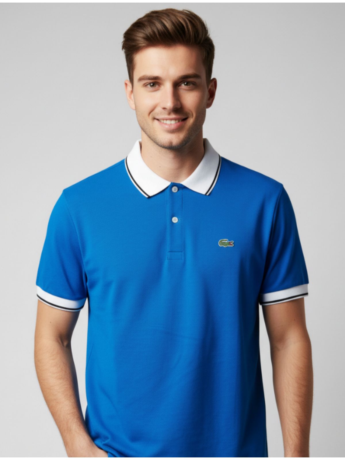 Gola Polo Lacoste Diferenciada Importada - Royal c... - SP GRIFES - Camisetas Importadas no Atacado