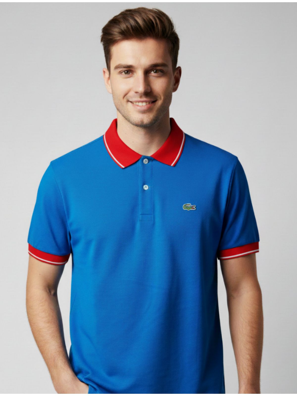 Gola Polo Lacoste Diferenciada Importada - Royal c... - SP GRIFES - Camisetas Importadas no Atacado