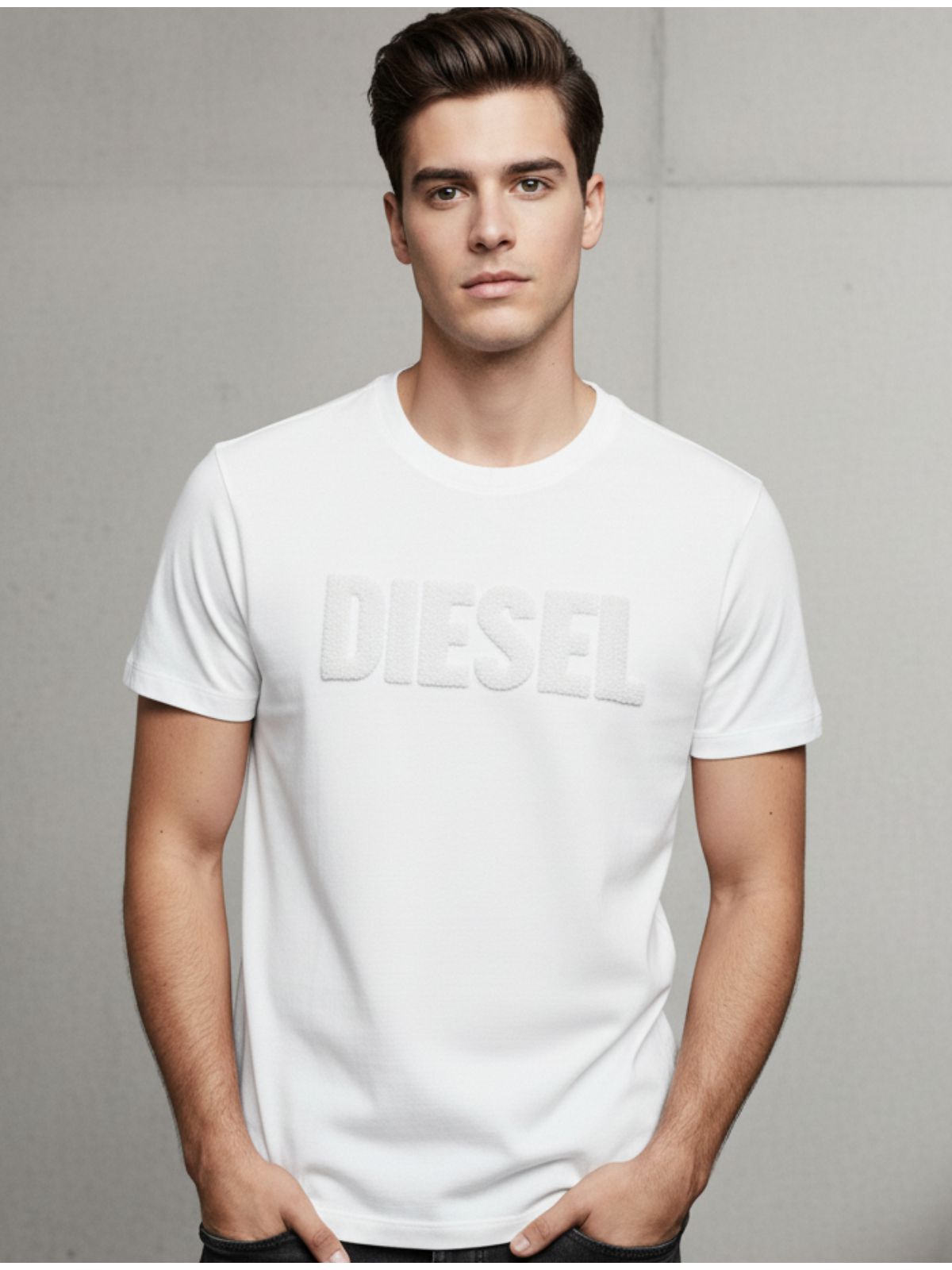 Camiseta Diferenciada Diesel - Branca - SP GRIFES - Camisetas Importadas no Atacado