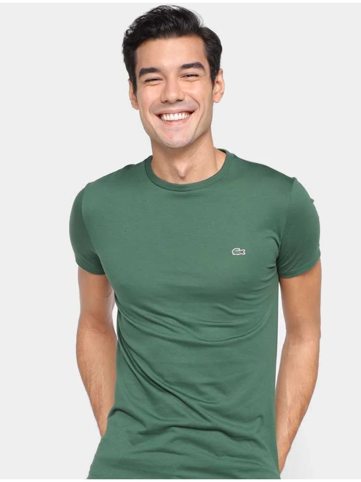 Camiseta Básica Lacoste - Verde Escuro - SP GRIFES - Camisetas Importadas no Atacado