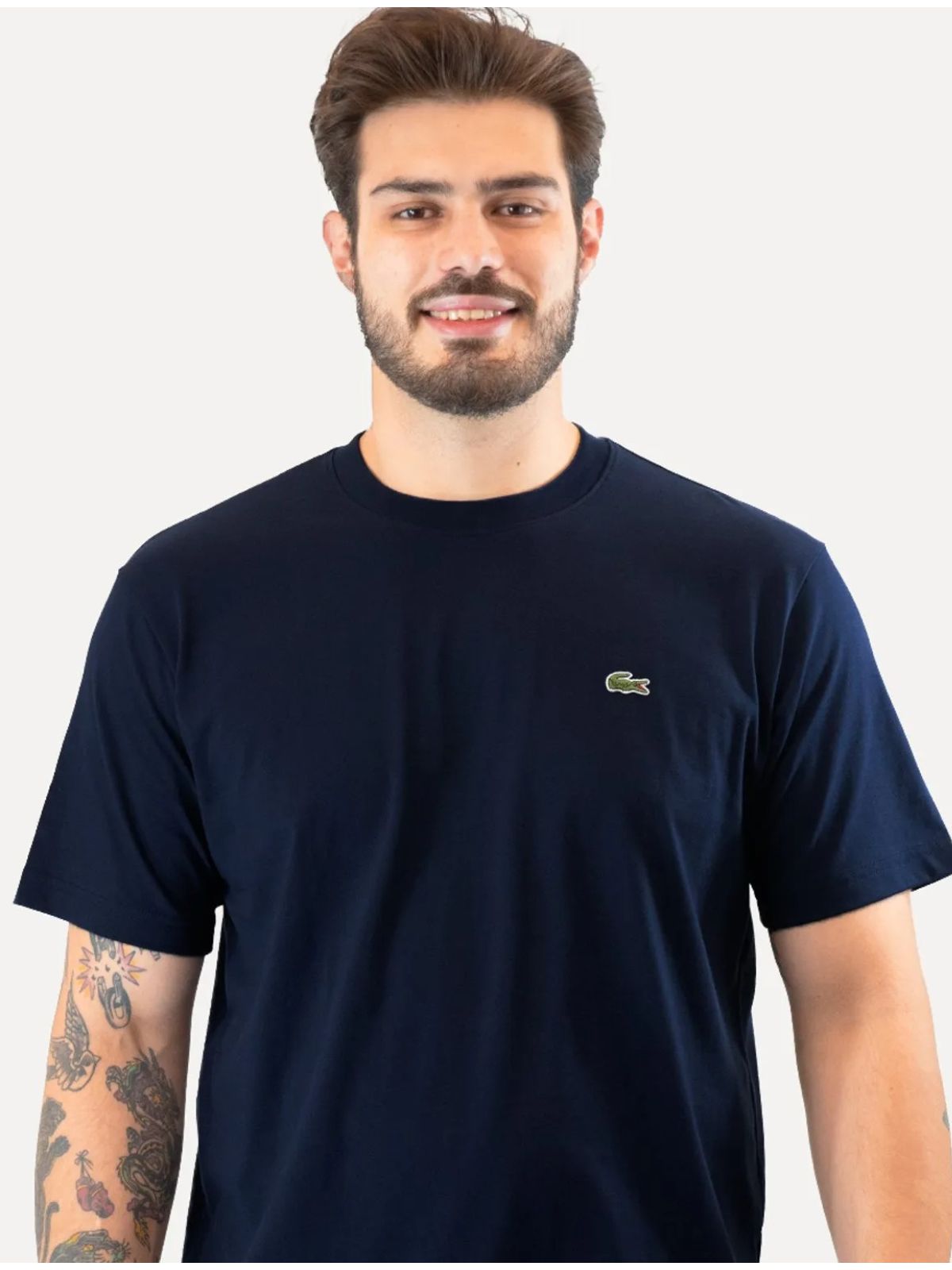 Camiseta Básica Lacoste - Marinho - SP GRIFES - Camisetas Importadas no Atacado