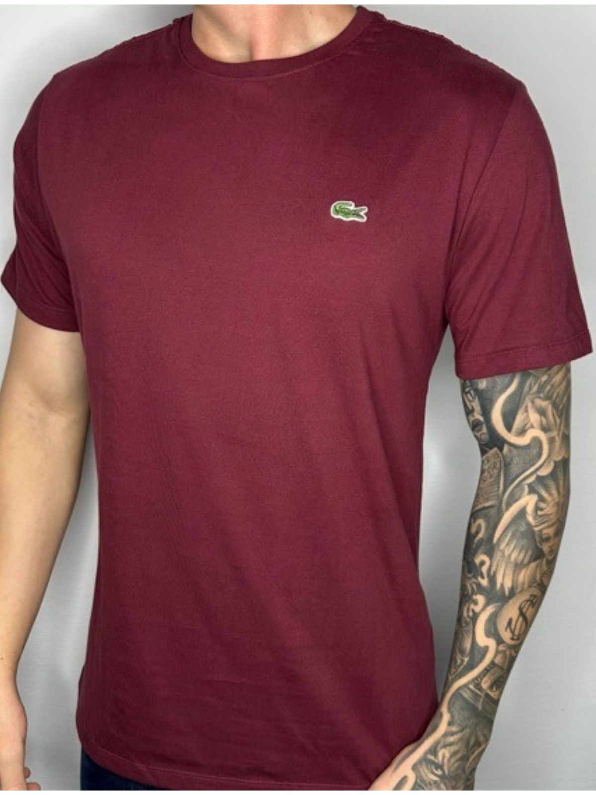 Camiseta Básica Lacoste - Vinho - SP GRIFES - Camisetas Importadas no Atacado