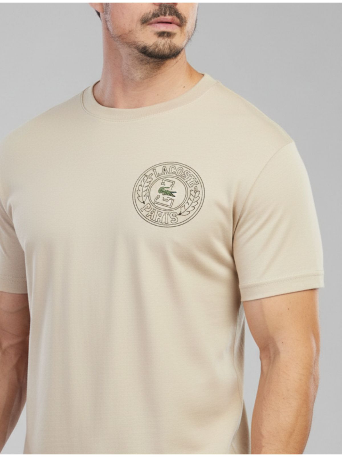 Camiseta Lacoste Diferenciada - Egípcia Bege - SP GRIFES - Camisetas Importadas no Atacado