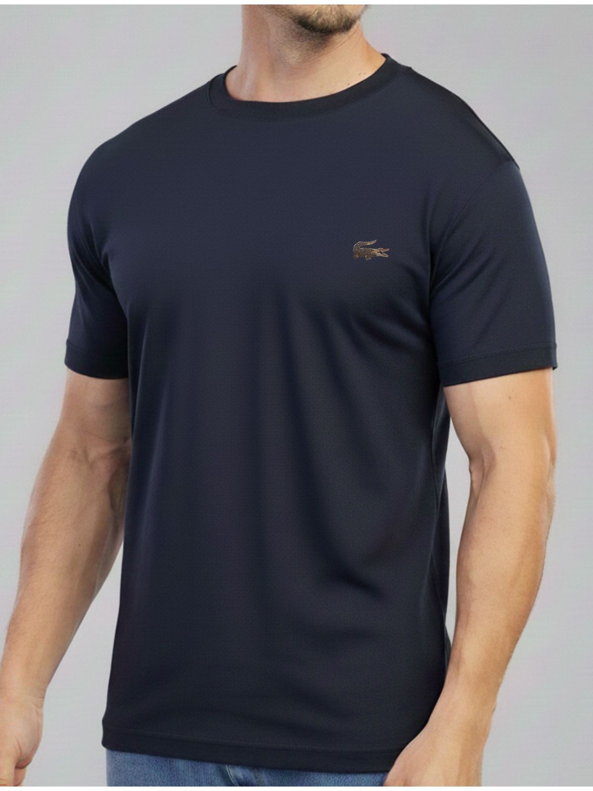 Camiseta Lacoste Logo Diferenciada - Egípcia Marin... - SP GRIFES - Camisetas Importadas no Atacado