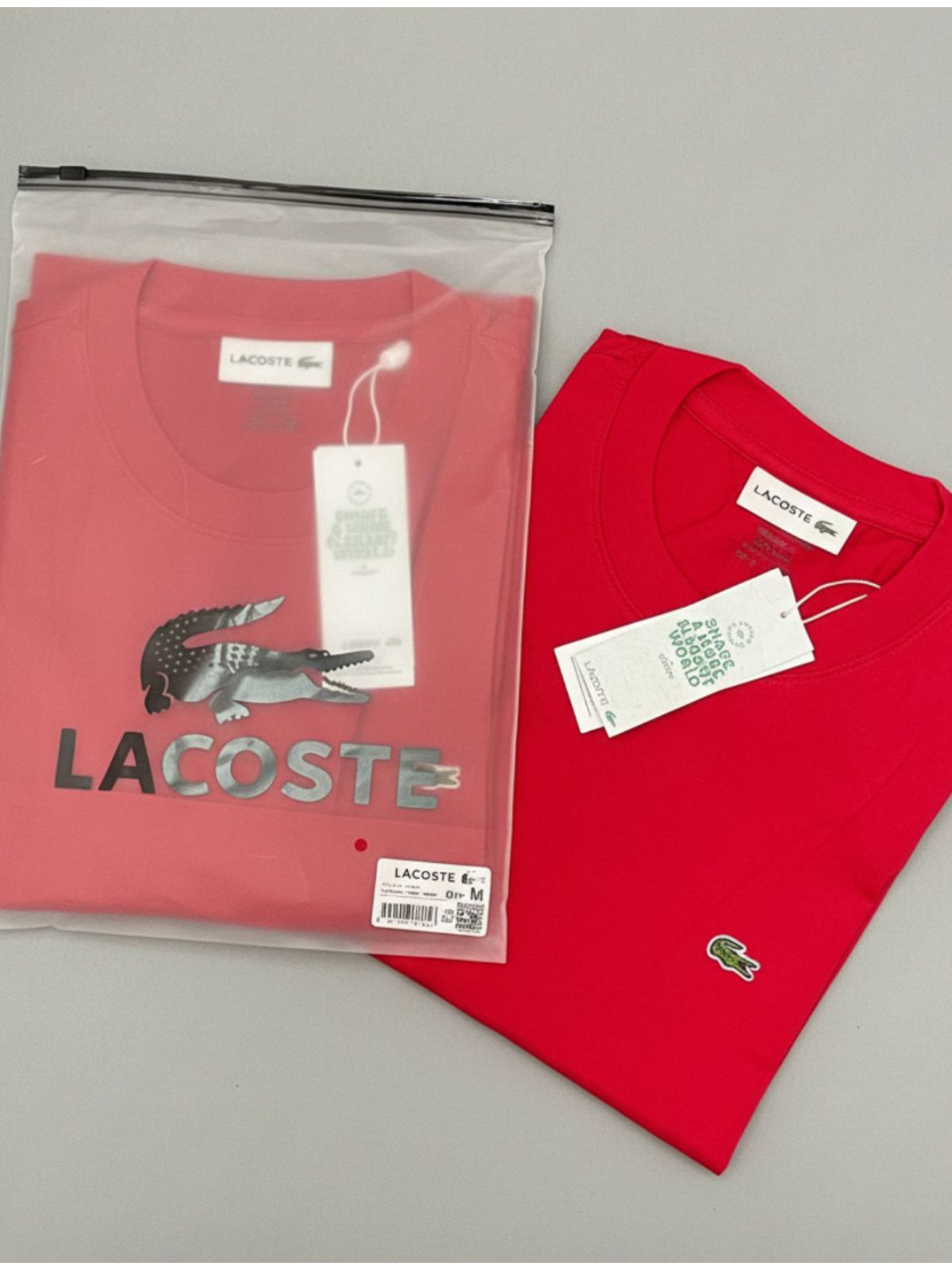 Camiseta Lacoste Vermelha Com Bag - Egípcia - SP GRIFES - Camisetas Importadas no Atacado