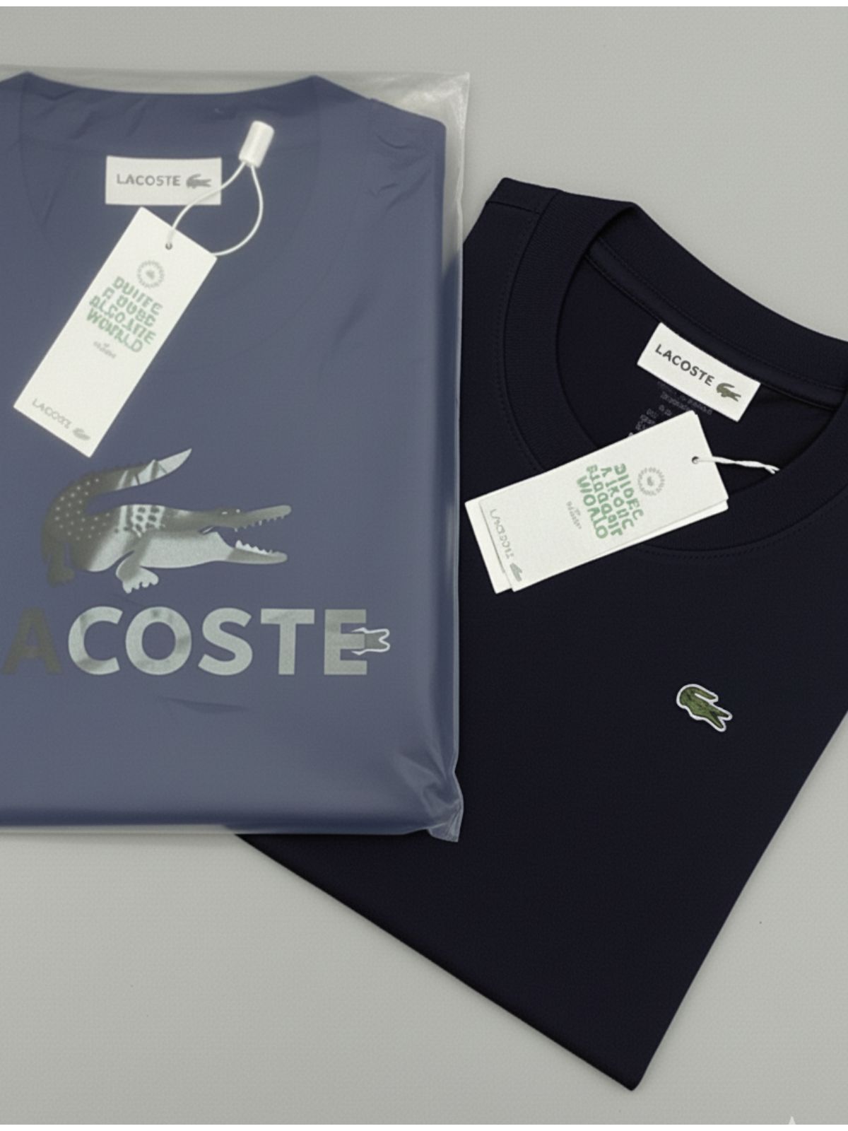Camiseta Lacoste Azul Marinho Com Bag - Egípcia - SP GRIFES - Camisetas Importadas no Atacado