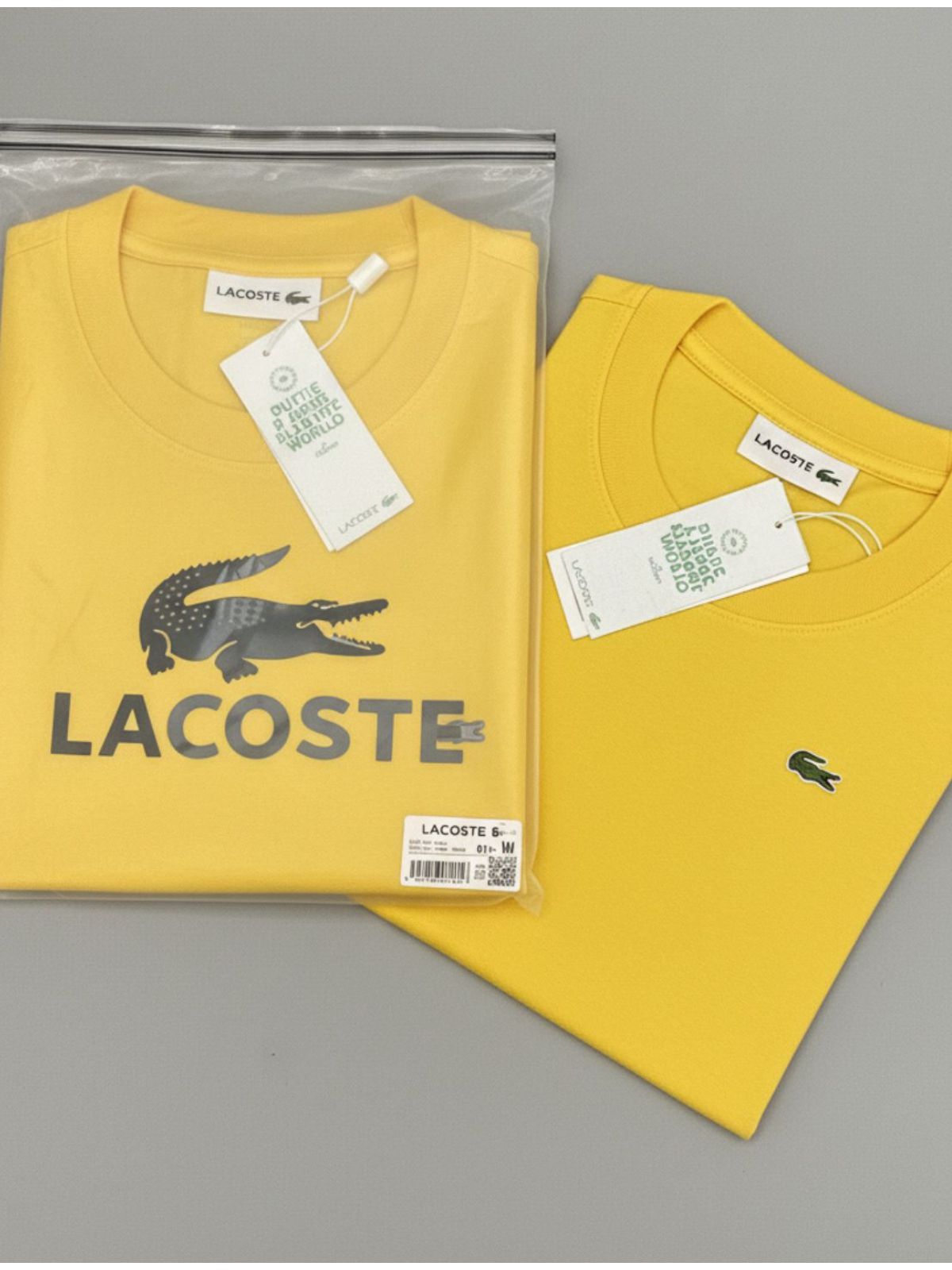 Camiseta Lacoste Amarelo Com Bag - Egípcia - SP GRIFES - Camisetas Importadas no Atacado