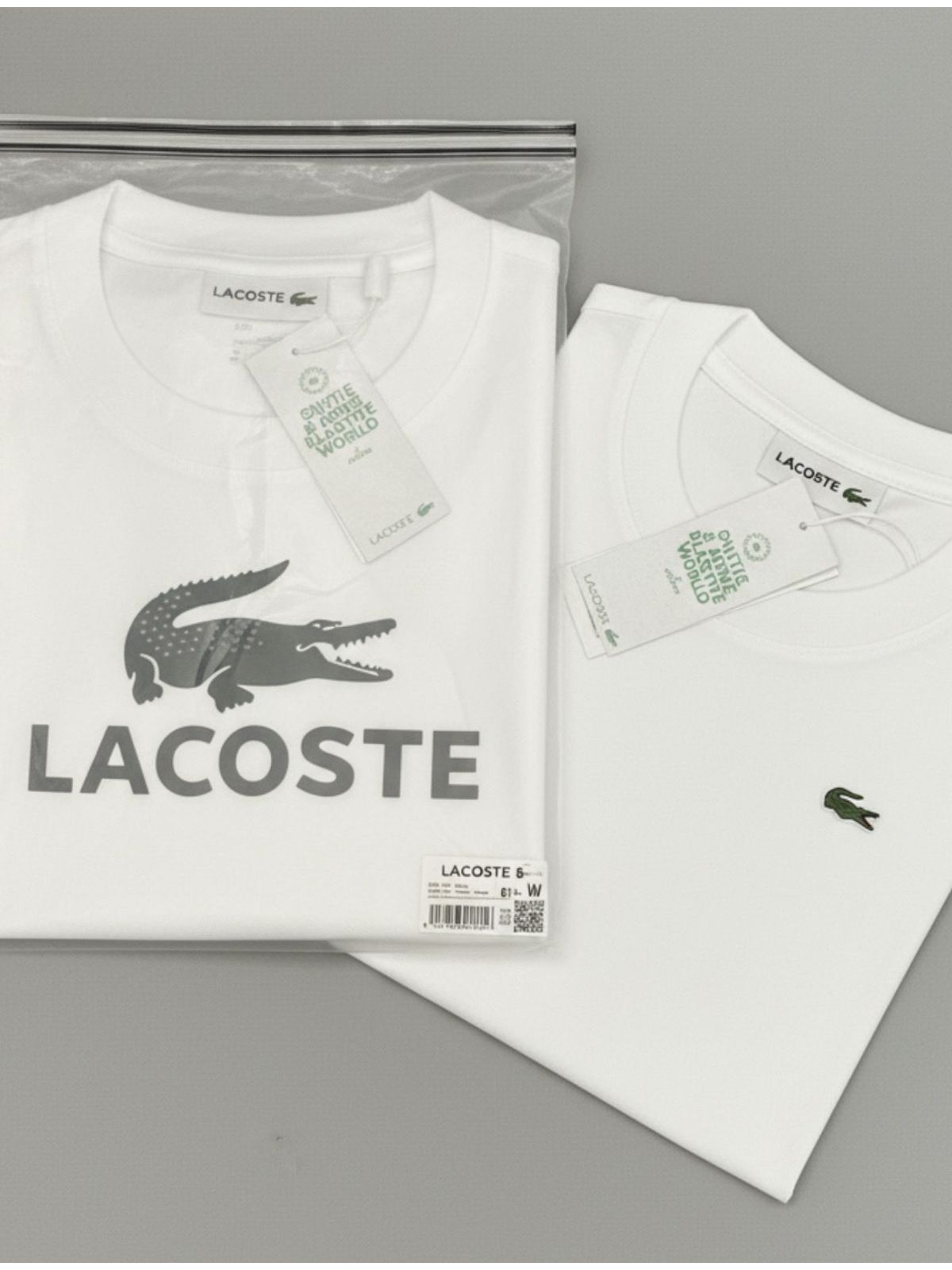 Camiseta Lacoste Branca Com Bag - Egípcia - SP GRIFES - Camisetas Importadas no Atacado