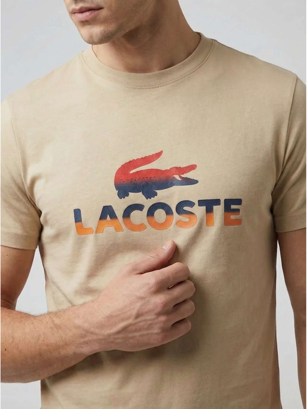 CAMISETA LACOSTE - BEGE - SP GRIFES - Camisetas Importadas no Atacado